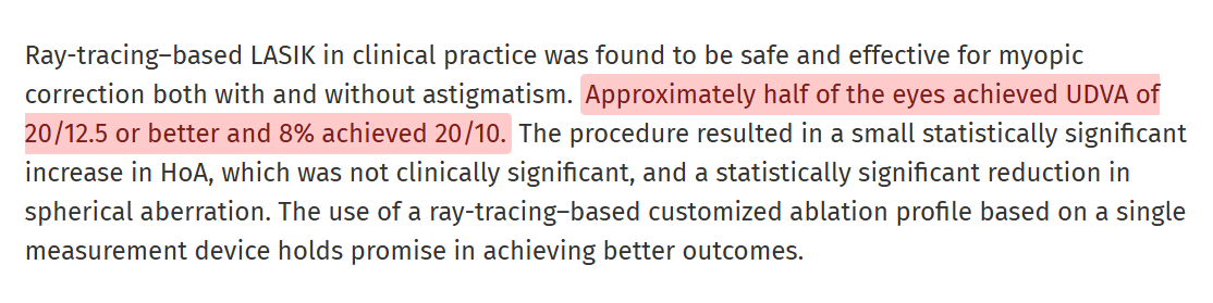 cremieuxrecueil's tweet image. You can now get ray tracing-based LASIK eye surgery, and the result is typically *better than 20/20 vision*.