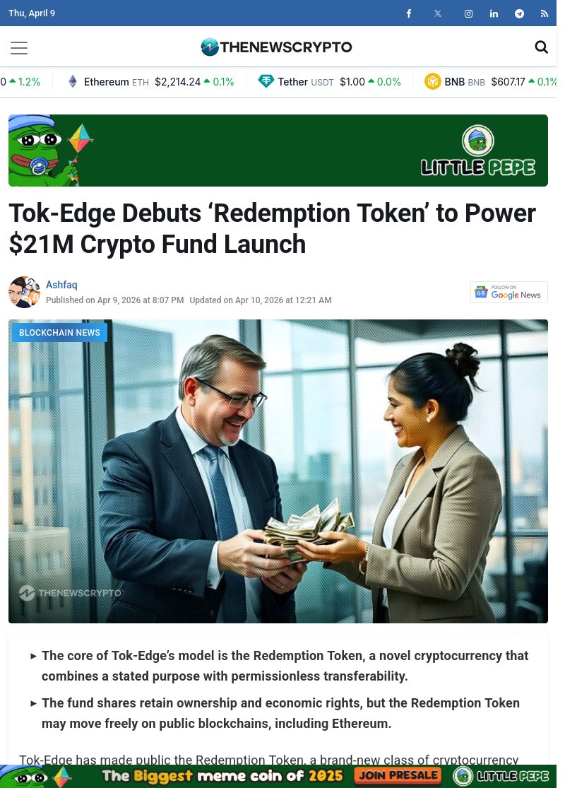 rayan_bibiloni's tweet image. BREAKING NEWS :  Debut of Redemption Token to power $21M crypto fund launch. cryptoeco.net/tw/44b7.html  #RedemptionToken #CryptoFund #Launch"