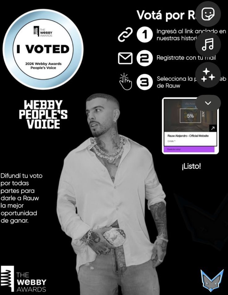 VOTEN POR RAUW🇦🇷🦊

vote.webbyawards.com/PublicVoting#/…