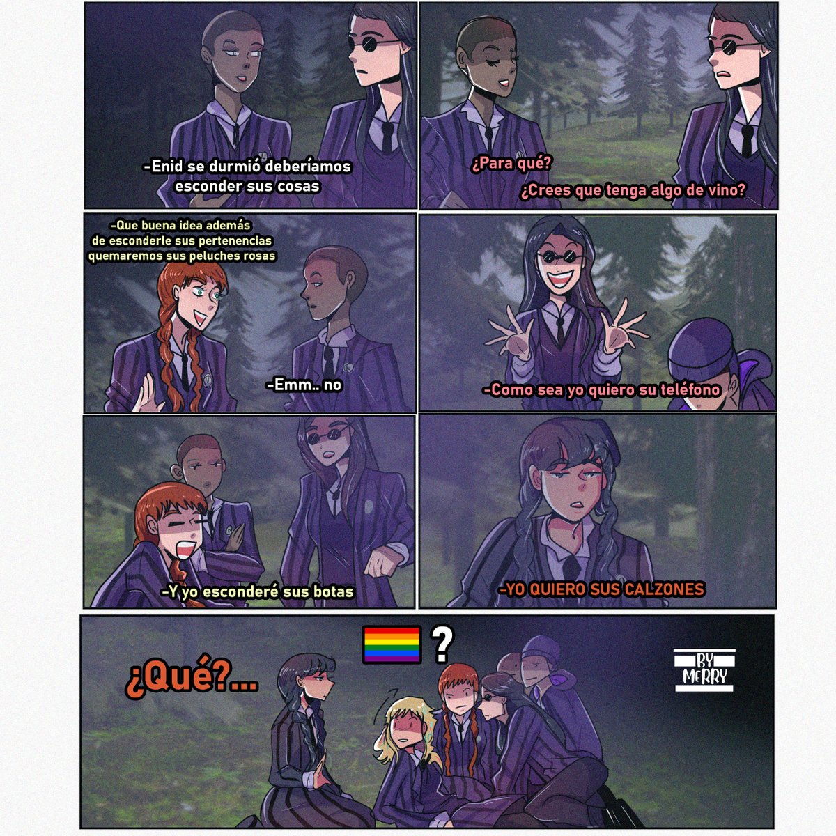 bymerryoficialx's tweet image. Broma a Enid sale mal 😳😳
#wenclairart #wenclair #wednesday #wenclaircanon #comicespañol