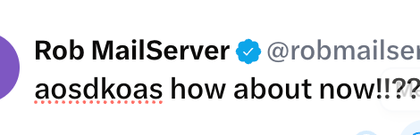 robmailserver's tweet photo. aosdkoas how about now!!??? https://t.co/WOhHNgHZkC