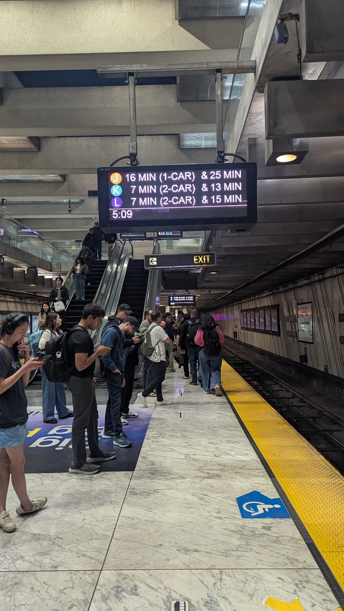 Terrible headways during evening rush hour on Muni Metro.

If it's like this now, imagine <a href="/SFMTA_Muni/">SFMTA</a> without funding.

We need to do better.