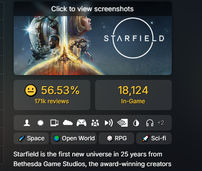 RickAstaroth's tweet photo. Según los ponies de la comunidad ultrasana starfield un single playar es una mierda con 18mil jugadores pero Maraflop un shooter multijugador va de maravilla con 8mil y la excusa es que las reseñas (que ellos han dedicado manipular con reseñas falsas) son mas importantes 😂 https://t.co/S9UFKh17ma