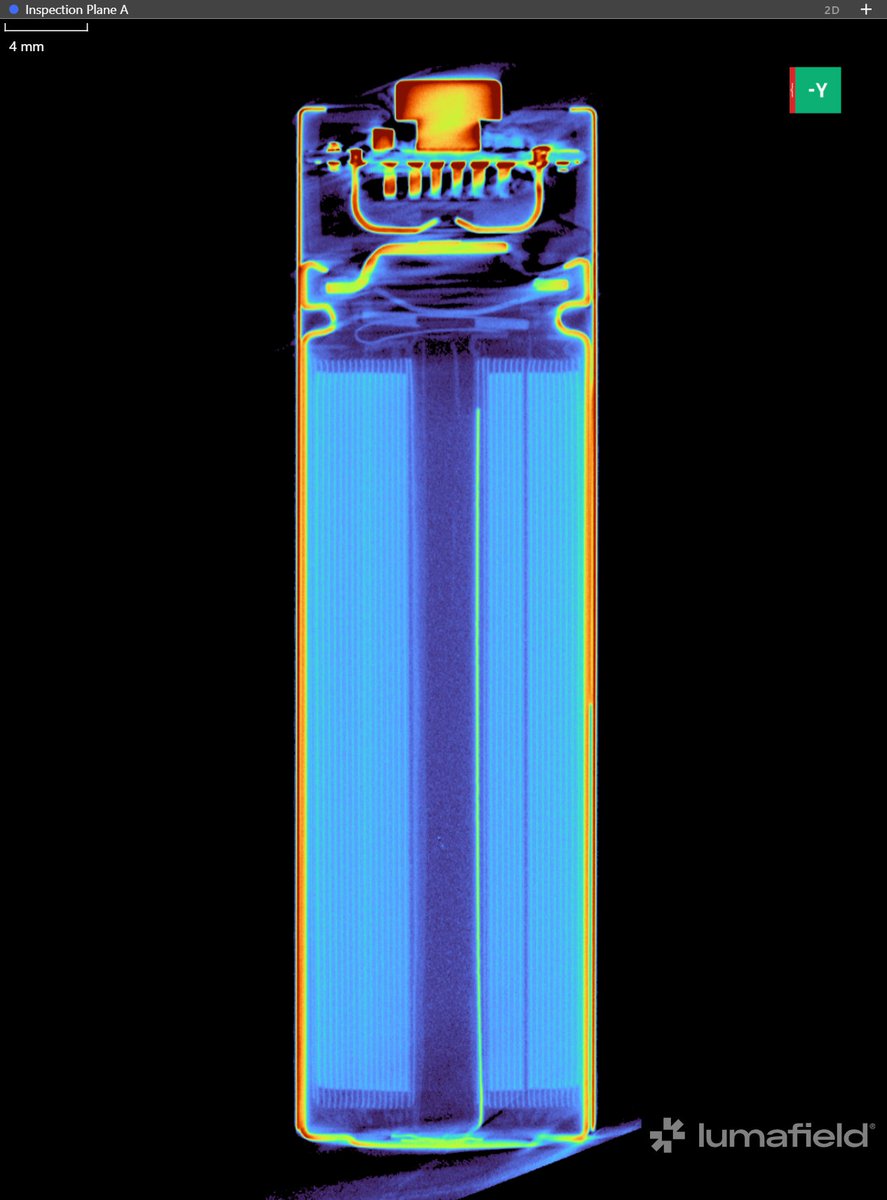 JonBruner's tweet image. We CT scanned a bunch of these USB-rechargeable AA batteries for @verge, and the way they're constructed is really interesting.

AA is not a widely-made OEM form factor for lithium-ion batteries, nor are Li-Ion batteries usually offered at 1.5V for direct replacement of alkaline