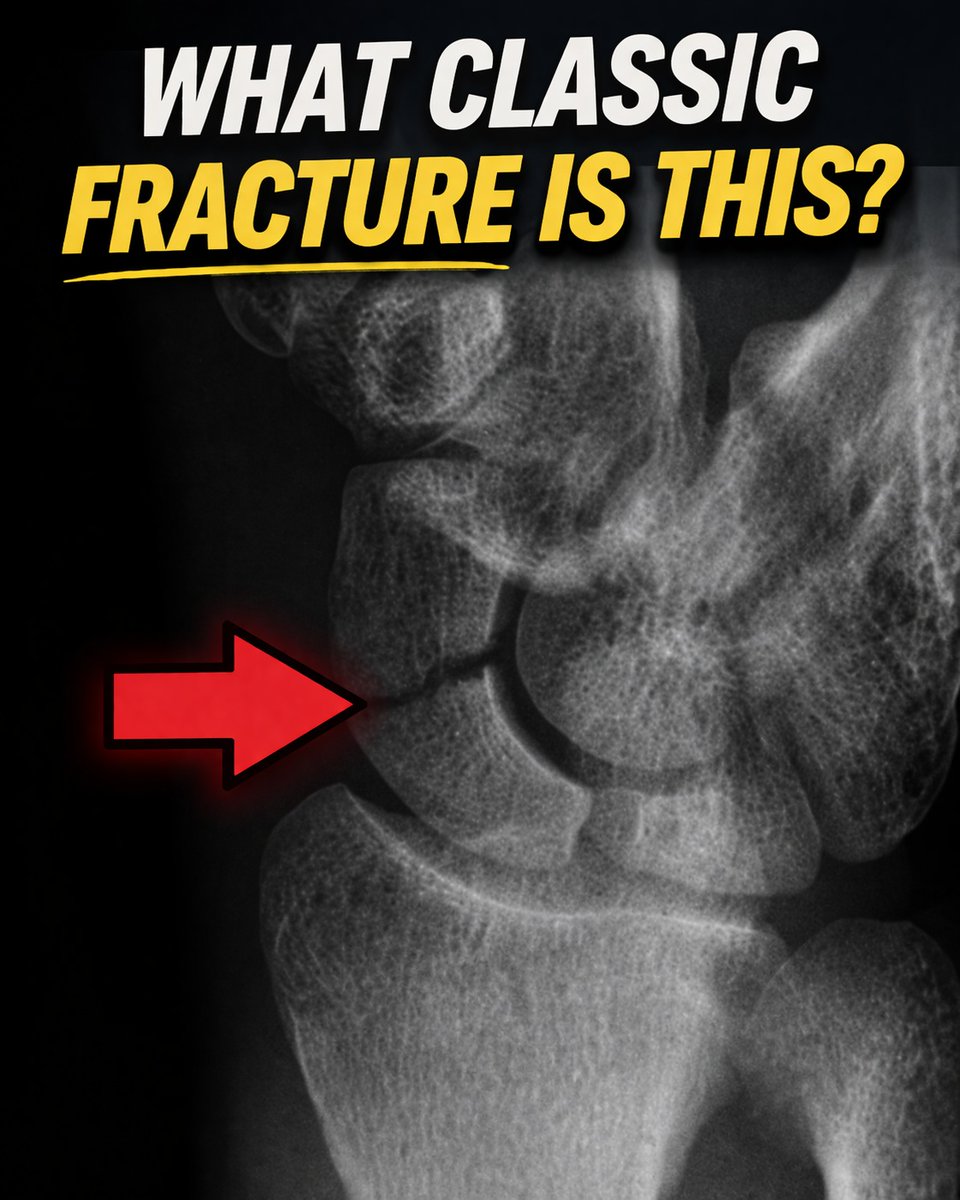 MedEd_Cases's tweet image. Fall on an outstretched hand with wrist pain… 👀
This is one of the most commonly missed fractures.
You shouldn’t miss it on this xray.

Can you name this fracture?

Read: wikism.org/Scaphoid_Fract…

#orthopedics #radiology #xray #mededucation #sportsmedicine #emergencymedicine