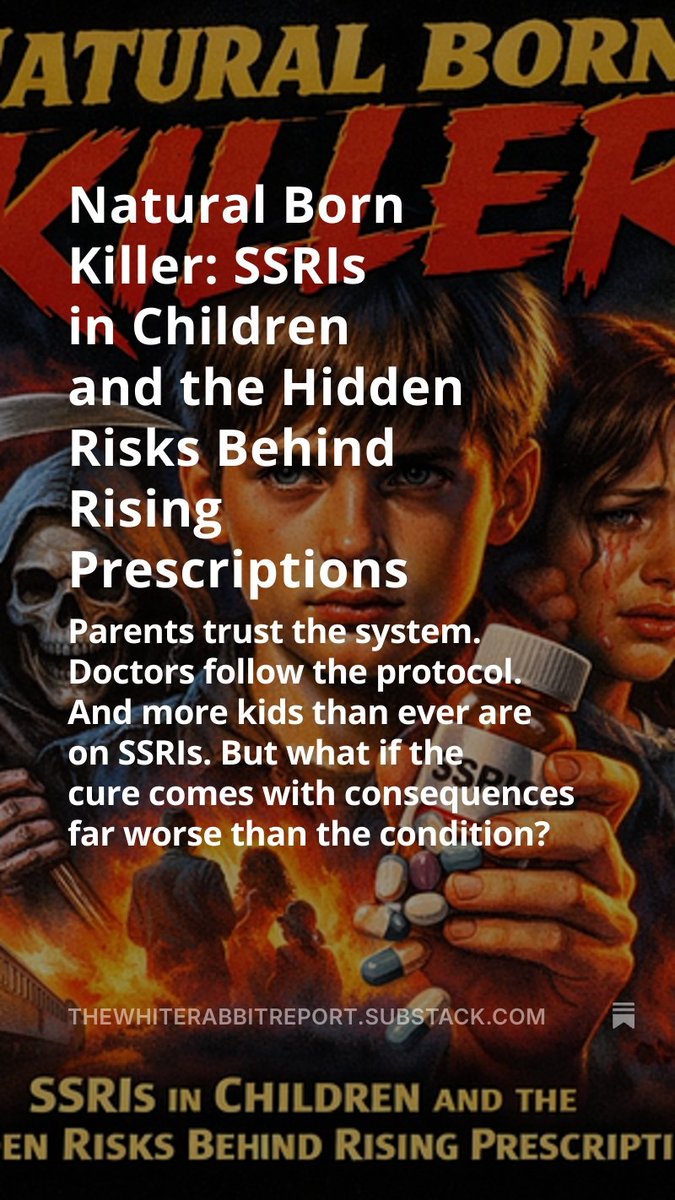 DominickCooper's tweet photo. SSRIs are INCREDIBLY dangerous. And they're being prescribed to children.

Many times coupled with other prescriptions. 

There's a lot of facts I didn't know. And now they're all sourced and in this article. 👇

https://t.co/urCqrWWVgA https://t.co/Qj3oT7CBXu