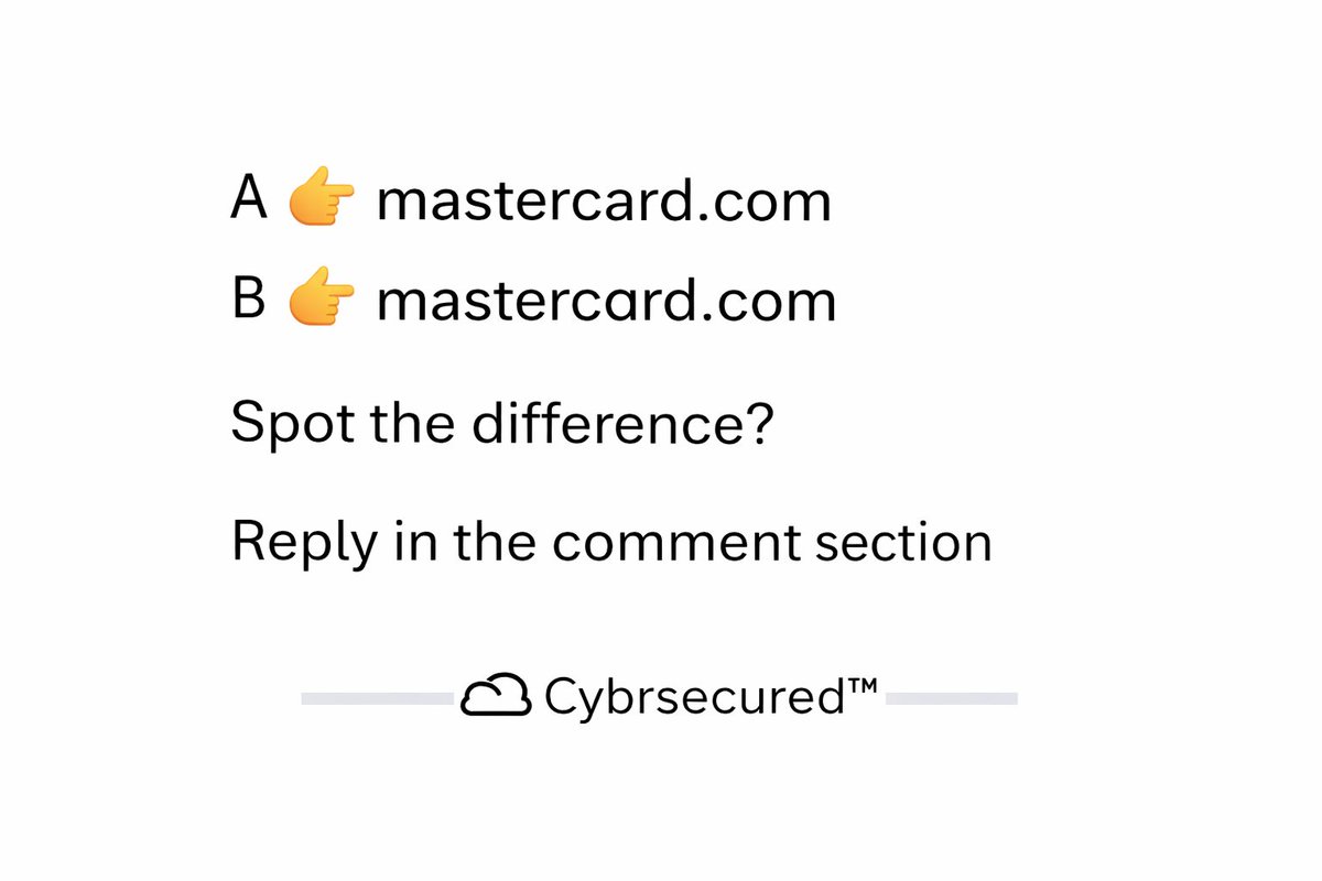 cybrsecured's tweet photo. #cybersecurity #homoglyph #phisphing #onlineawareness https://t.co/NdUtyUr5nP