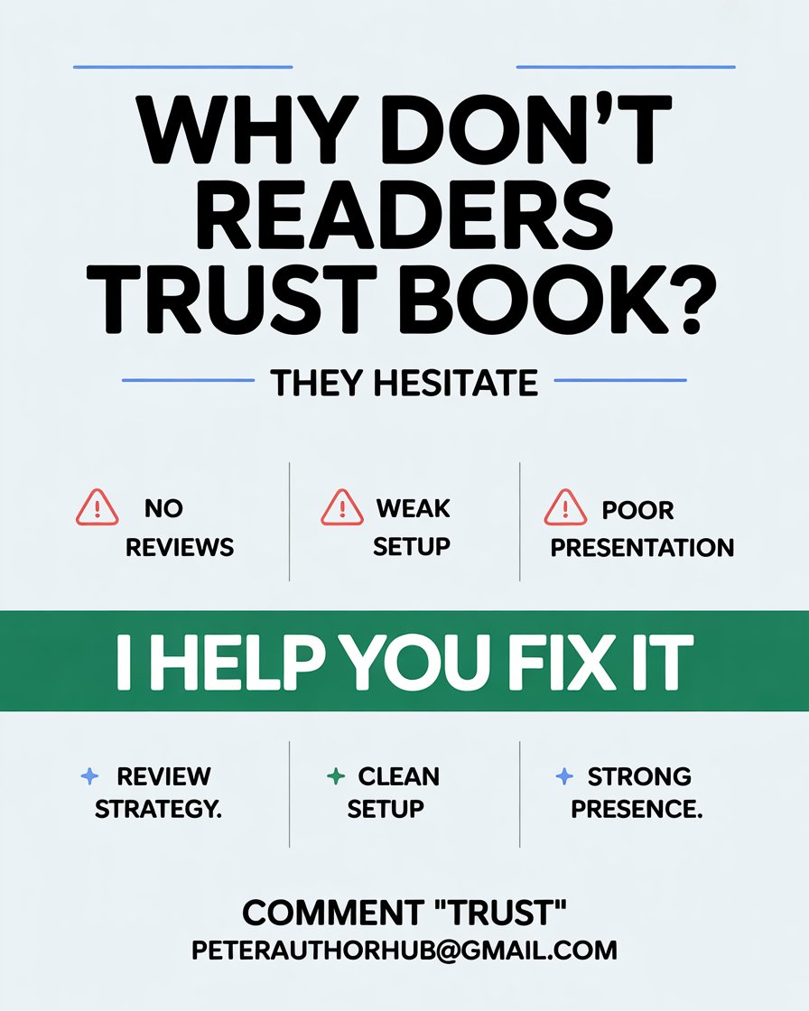 peterkdpmastery's tweet photo. No trust = no sales.

Readers need proof before they buy.

Comment TRUST
or email peterauthorhub@gmail.com

#bookreviews #authorbranding #peterauthorhub https://t.co/2lpS4xfiXF