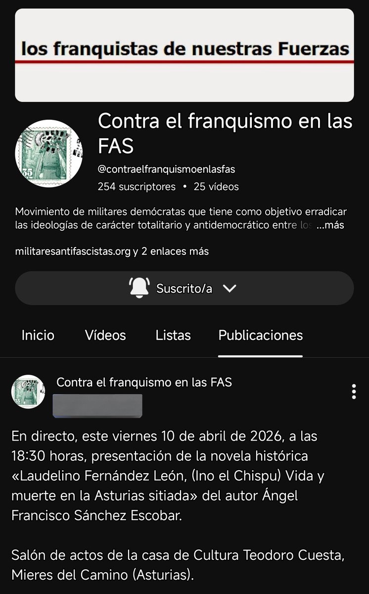 Hoy viernes 10 de abril, a las 18:30 horas, en directo en nuestro canal de Youtube. 
 
youtube.com/post/UgkxnF1EI…