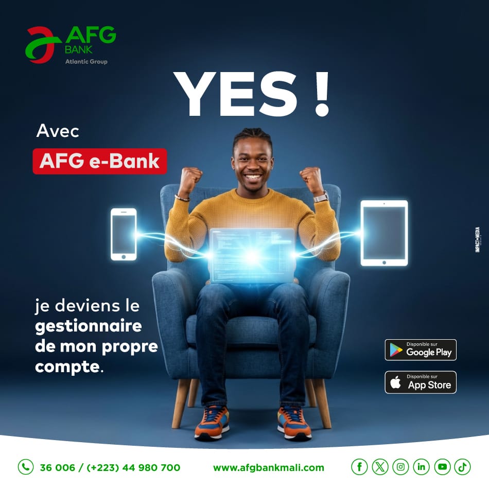 afgbankmali's tweet image. AFG e-Bank, votre banque qui vous suit partout, à tout moment.
Téléchargez l'appli MAINTENANT ici :
📲 Android : f.mtr.cool/afrsliklgu
📲 IOS : f.mtr.cool/fkoxrojwxd
💻 Navigateur web : f.mtr.cool/rseybjjejv

#AFGBank #EBanking #BanqueDigitale #Autonomie
