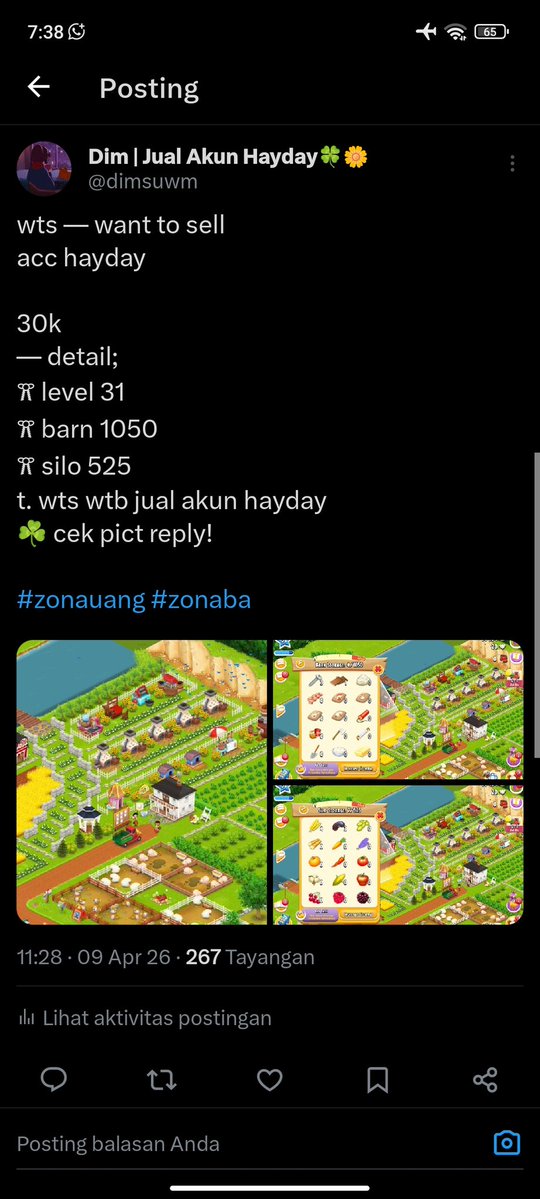 Dim | Jual Akun Hayday🍀🌼 tweet media