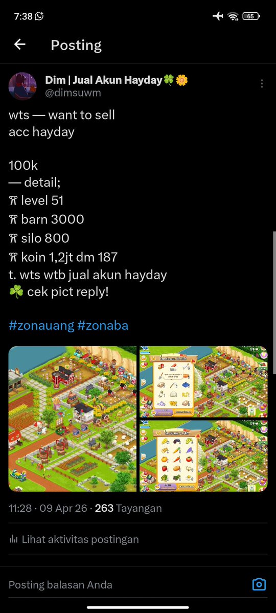 Dim | Jual Akun Hayday🍀🌼 tweet media