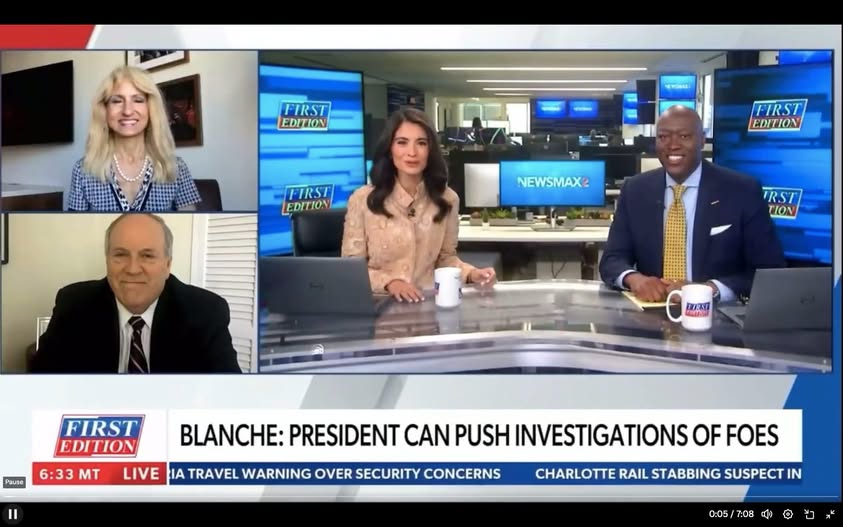 CollegeOfCerti1's tweet image. CCP Professor Dr. Wendy Patrick joined the morning crew #firstedition for the #PoliticalNews of the day NEWSMAX  Doug Burns Krysia Lenzo John Burnett