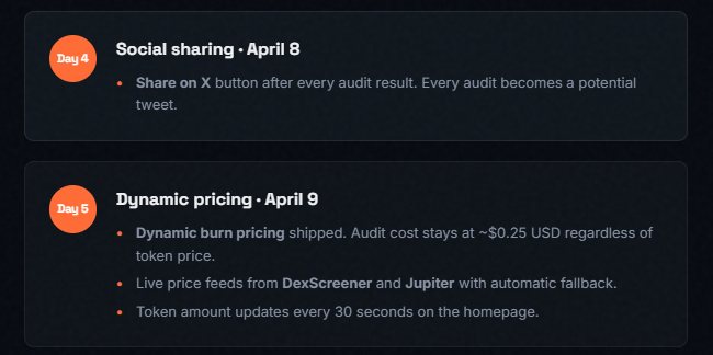 Surprise: Dynamic pricing for the $avoid web app is live! 

$0.25 in API tokens gets you one run - and burns the tokens! As the price of Avoid goes up, the number of tokens you need to burn goes down.

Or, pay in Fiat🤑&amp; after credit card fees, we'll buy &amp; burn the $avoid for you