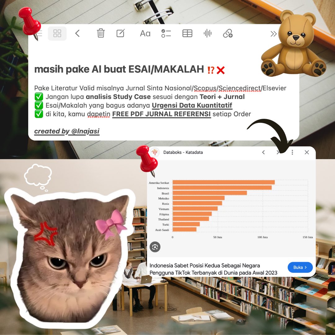 lnaajasii's tweet photo. “kak thank uu.. dikasih FREE Turnitin sama AI Checker cuma di kamu”

MAKALAH/ARTIKEL/ESAI… dikasih Data Fenomena, checkernya dikasih semua ga worry pasti 10/10 gradeee ⭐️

> FREE Turnitin, no AI
> dikasih Ebook dan Jurnal PDF ugaa
> dibuatin judul jugaa sabii

ambilll noww 💨 https://t.co/BKT2qRz7xF