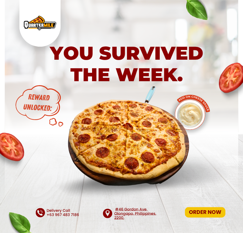 QuartermileP's tweet image. Reward yourself tonight 🍕
Order via Foodpanda, Grab, or message us now 🛵🔥

#FridayReward #QuartermilePizza #CheesePizza #OlongapoEats #DeserveMoYan #FoodDeliveryPH #TGIF