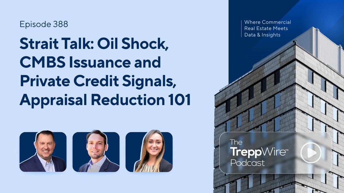 New episode! This week, we unpack the US-Iran ceasefire fallout, Jamie Dimon's shareholder letter on geopolitics and bank regulations, and more macro ews. We cover Q1 2026 CMBS issuance highlights, do CMBS appraisal reduction 101, and share recent office and retail… pic.