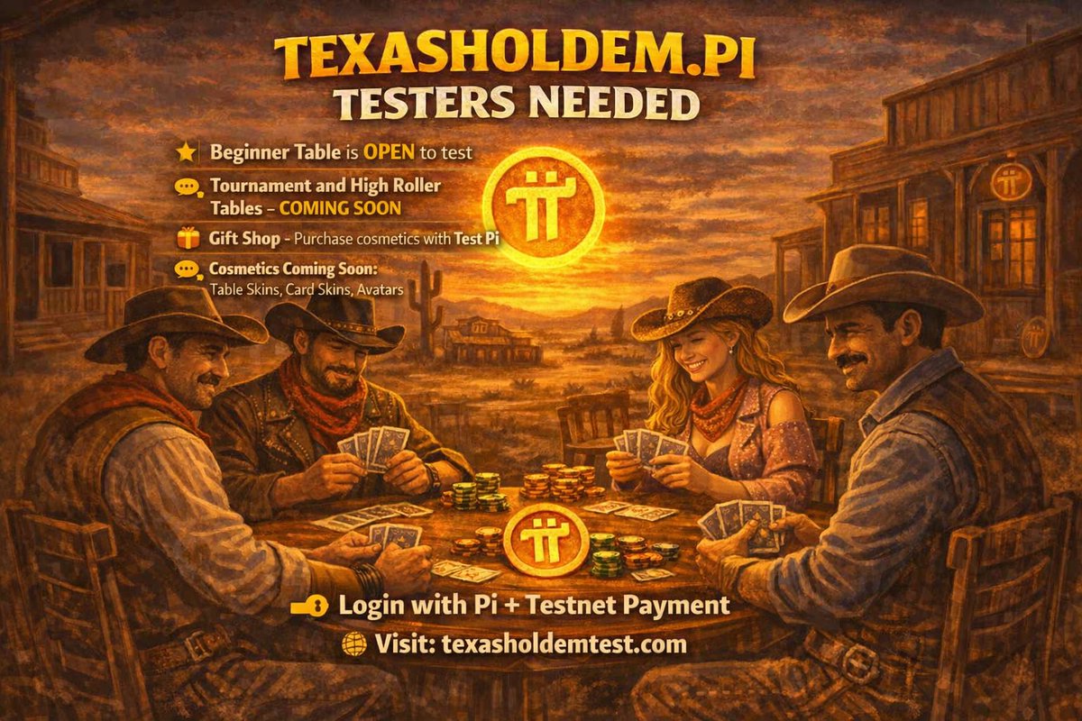 XGTexas's tweet photo. https://t.co/2Aptjoz0XY, future home of TexasHoldem.pi, is leveling up! Beginner Table is now OPEN for testing, Tournament &amp; High Roller is COMING SOON, Gift Shop + Cosmetics Next phase, Future Seasons include Skins, Avatars &amp; more Play now in Pi Browser https://t.co/sn7zlYx9E4 https://t.co/ZxboaWcFz0