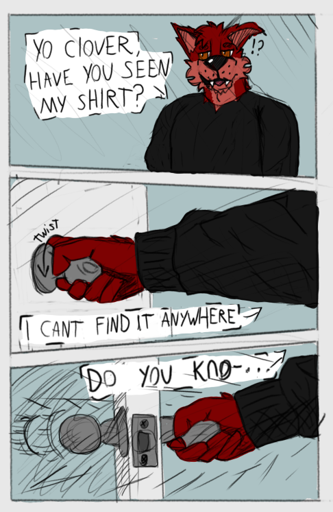 CloverTheDusky's tweet photo. Clover &amp; Ember | Shirt Thief 

Some More art practice with comics! hope you like it :3
#furry #furryart #gay #art #comic https://t.co/uxd2QWfkv2
