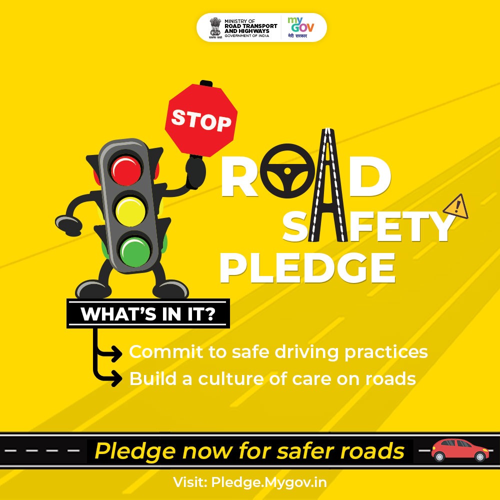 mygovindia's tweet image. Safety begins with a promise 

Take the Road Safety Pledge and commit to responsible driving, respecting rules and protecting lives on every journey.

Take the pledge now: pledge.mygov.in/road-safety-20…

#SafetyFirst
#RoadSafety
#RoadSafetyPledge

@MORTHIndia