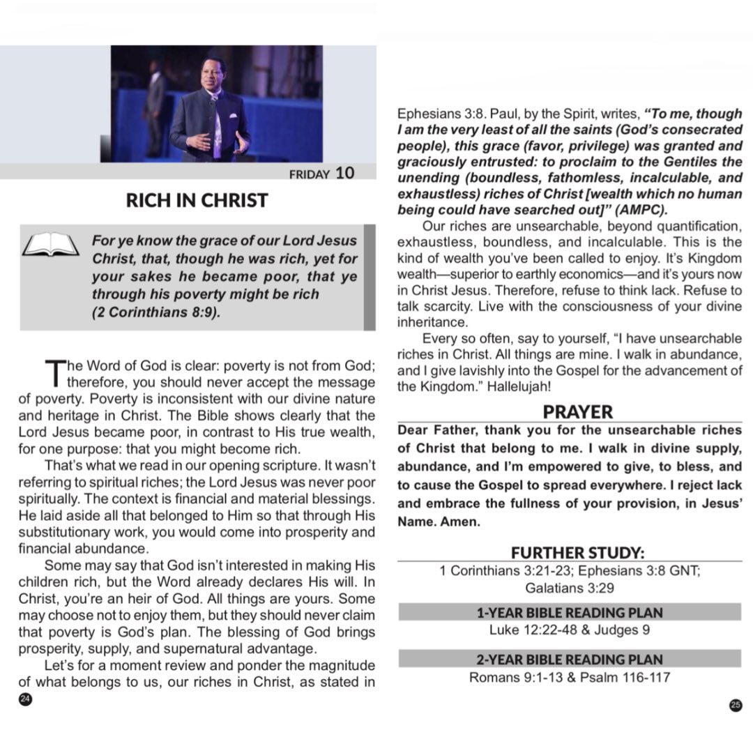 Today’s Rhapsody of Realities by Pastor Chris Oyakhilome 10 April 2026: RICH IN CHRIST ❤️🔥🙏🏽 read.rhapsodyofrealities.org/rin/takueinjap…