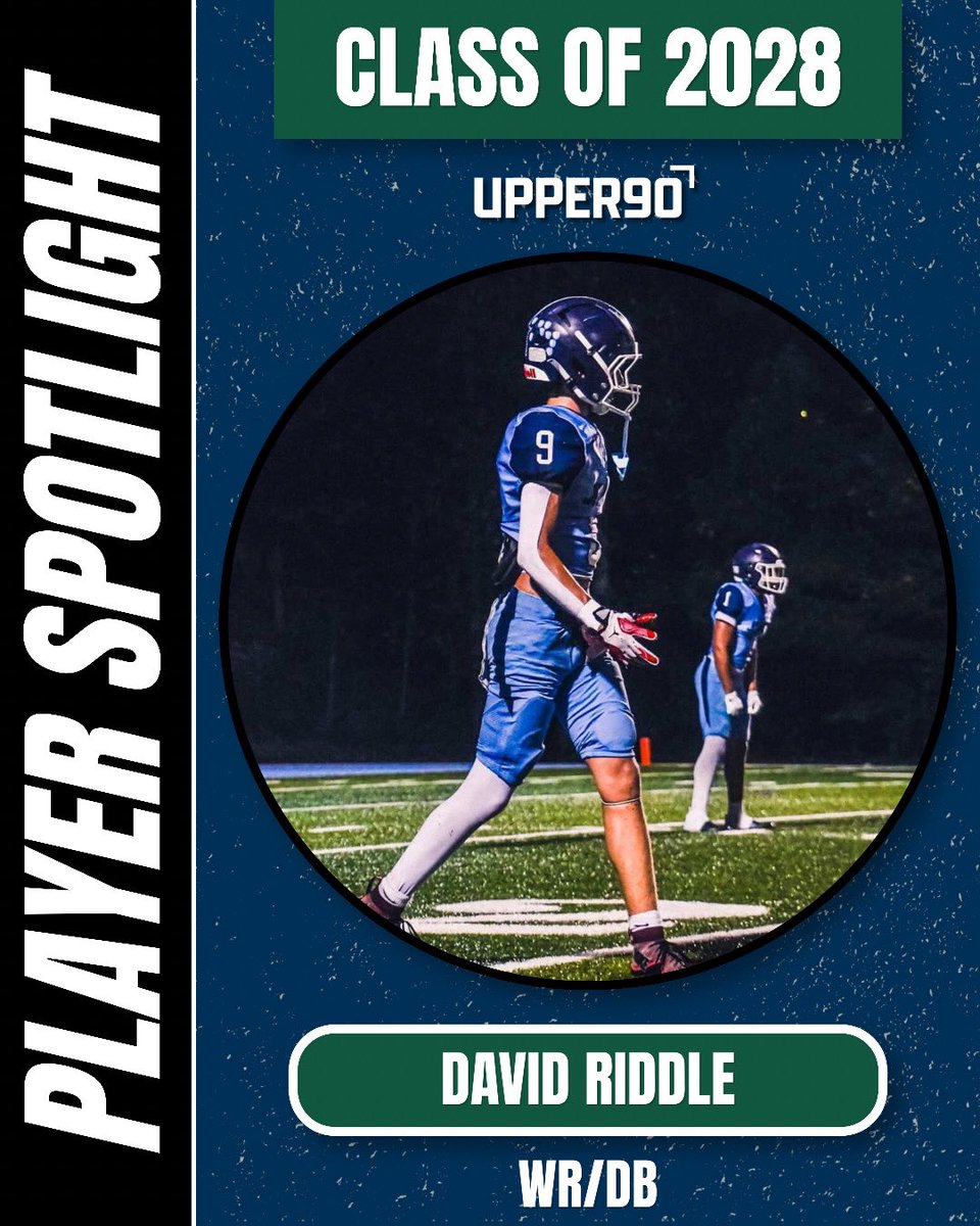 Upper90FB_'s tweet photo. ⭐️ PLAYER SPOTLIGHT! ⭐️
👤 David Riddle
🎓 Class of 2028
🏈 WR/DB
🎬 https://t.co/IeLll1uY4W
🏫 Johnson High School

@RecruitGeorgia @NwGaFootball @SESNSports @GeorgiaPrepMag @FNStandouts @najehwilk @VarsityGeorgia @ArvonBacon @BigFaceSportss @ATLMETROSPORTSS @n_parrott478 @SoutheastElite_ @NEGARecruits