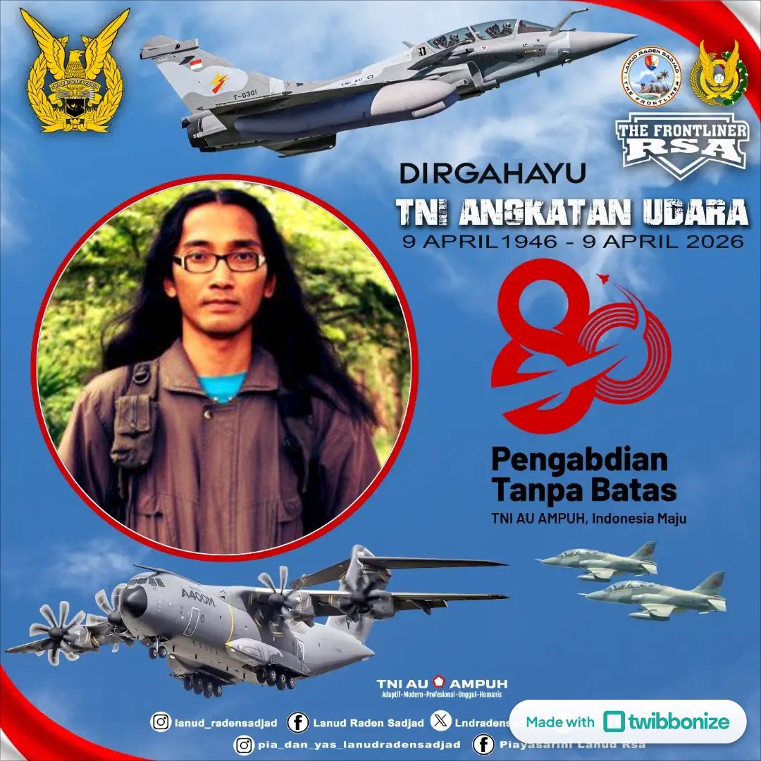 Sapto_hp's tweet photo. Dirgahayu TNI Angkatan Udara ke-80. https://t.co/nn4NcsfwFY