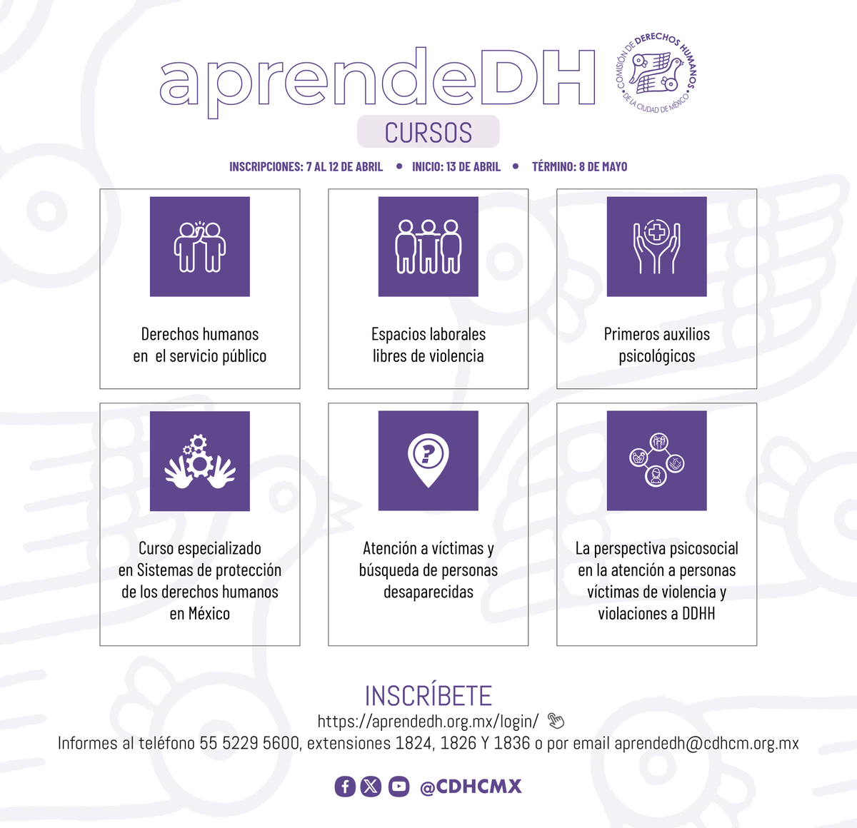 CDHCMX's tweet image. ✏️ #AprendeDH es una propuesta de innovación educativa de la #CDHCMdiseñada para ofrecer capacitación y recursos de aprendizaje en línea, en materia de #DDHH.

📢 ¡Continúan las inscripciones!

👉 Es gratuito, accede aquí: aprendedh.org.mx/login/index.php