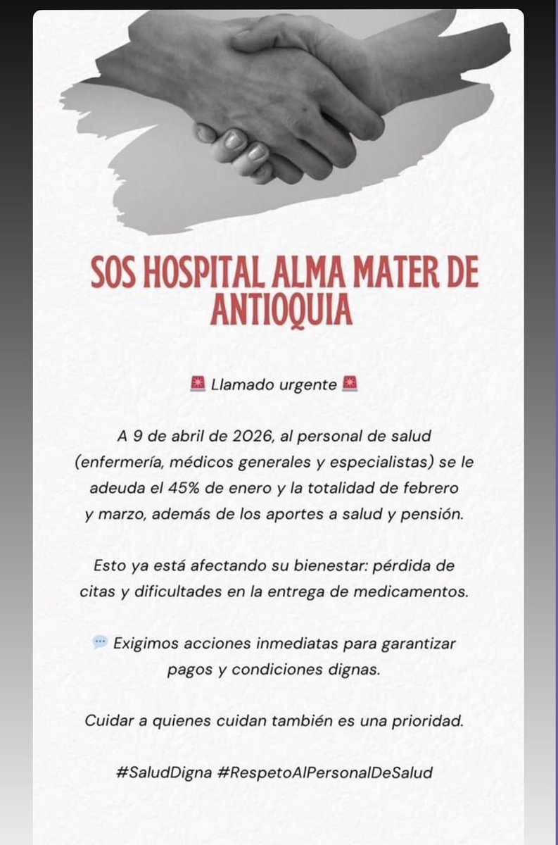 florezbb's tweet photo. @MinSaludCol @Teleantioquia @BluRadioCo @PalomaValenciaL @JDOviedoAr @ABDELAESPRIELLA @sergio_fajardo 

Un hospital que atiende a la población rural y urbana de antioquia, con años de trayectoria, que se hunde poco a poco. https://t.co/5fZQRn7Lrb