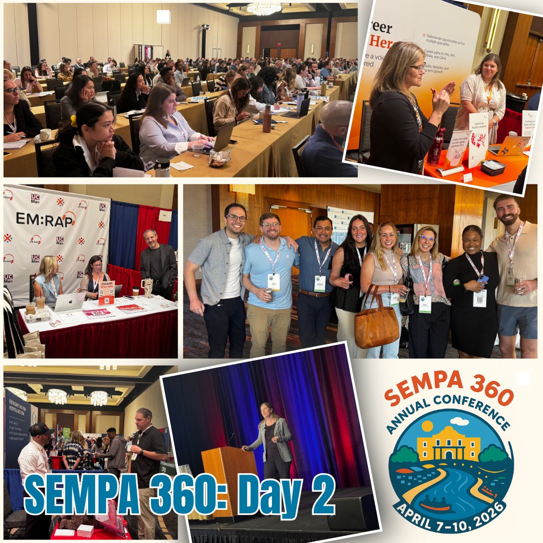 SEMPA360's tweet image. Day 2 of SEMPA 360 continued with engaging sessions, hands-on learning, and meaningful conversations among Emergency Medicine PAs.

It’s been great to see so many colleagues coming together to learn and connect.

#SEMPA360 #EMPA #EmergencyMedicine #SanAntonio #Texas