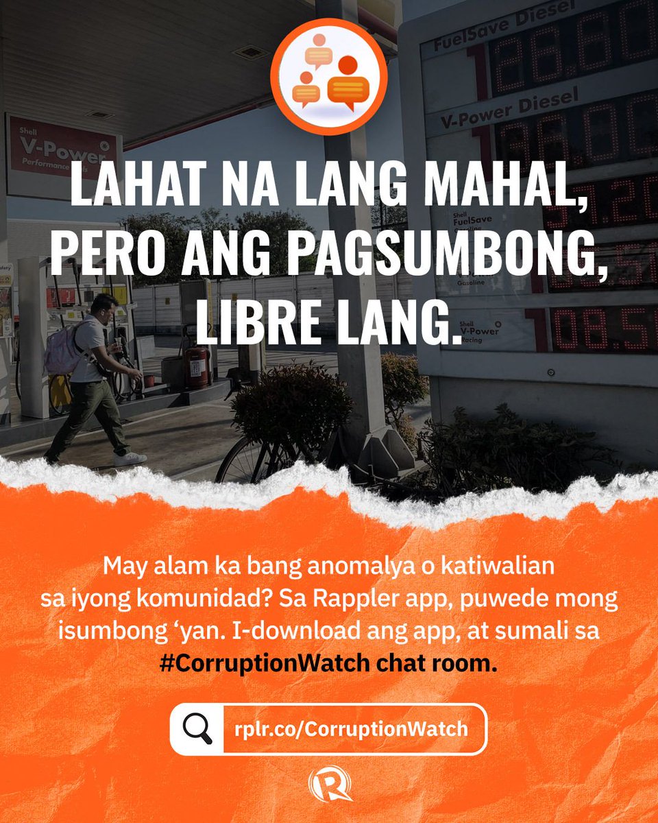 ANG PAGSUSUMBONG, LIBRE LANG!

Sa Rappler app, puwede mo nang isumbong ang mga anomalya o korupsiyon sa iyong komunidad. I-download na ang app, at sumali sa #CorruptionWatch chat room. rplr.co/CorruptionWatch