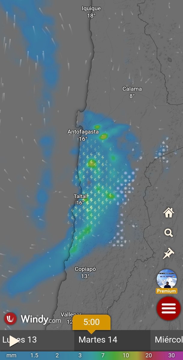En monitoreo.
Núcleo frío podría dejar chubascos y posibles ⛈️ en el norte del país.

Entre el 13 y 14 de abril un núcleo frío podría dejar precipitaciones y posibles ⛈️ en sectores de las regiones de Antofagasta y Atacama. De momento caerían 5-15 mm en promedio, pero esto puede