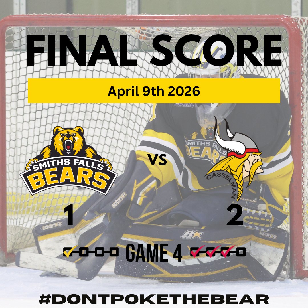 SFJrBears's tweet photo. FINAL 

Jr Bears come up short, falling 2-1 in Game 4.

Game 5 is set for Saturday in Casselman https://t.co/rZ6Ysq5SiP