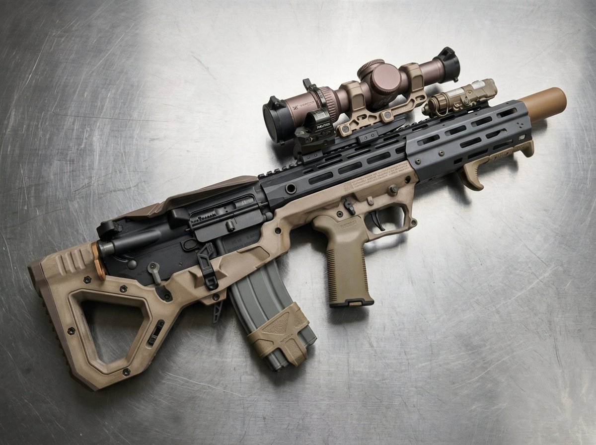 SRUGBB's tweet photo. Use the SAME length barrel and shrink your AR-15's profile by a full 8 INCHES compared to a standard configuration. That's a game-changer for CQB, vehicle ops, or anytime space is at a premium. 

#SARB15 CHASSIS &amp; #DEADFOOTARMS MCS2.5 SHORT BUFFER TUBE SYSTEM https://t.co/pwUr4skVib