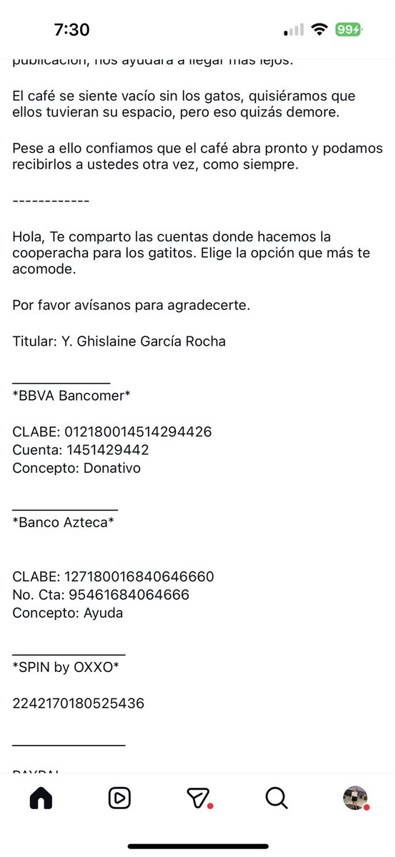 Estoy súper triste porque el café 31 gatitos en San Pedro de los Pinos tuvo que cerrar por inspecciones de la autoridad. 

Ahora los gatitos no tienen un espacio para visibilizarlos y que sean adoptados. Si todos donamos 10 pesitos podemos ayudarles para que sus rescatistas