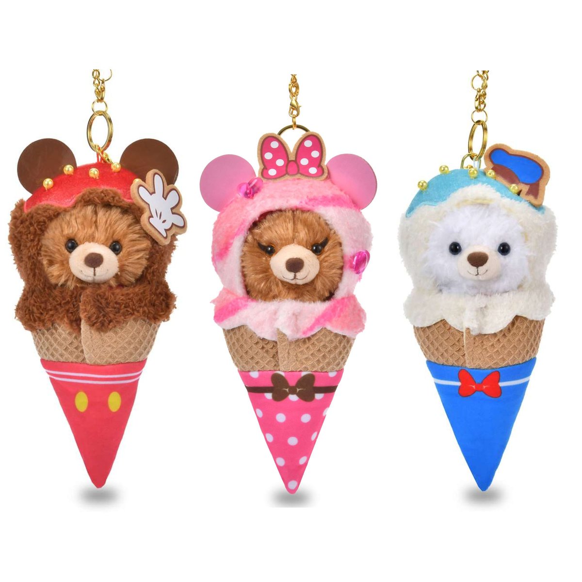 tdr_415's tweet image. ━━━━━━━━━━━━
#ディズニーストア
「キーホルダー　アイスクリーム」
✎𓂃4月14日　販売開始

アイスクリームに大変身⊹˚.
ぬいぐるみポーチとして使えるポケット付きキーチェーンが登場🍦
お気に入りのぬいぐるみを可愛くイメージチェンジしよう！

store.disney.co.jp/search/?q=%E3%…
#Disney