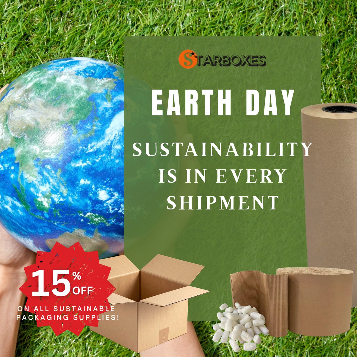 🌍 Go greener this Earth Day with StarBoxes 🌱📦
Get 15% OFF sustainable packaging with code GREENDAY26 ♻️
Pack smarter. Ship responsibly.
#EarthDay #EcoPackaging #SustainableShipping #GoGreen #StarBoxes