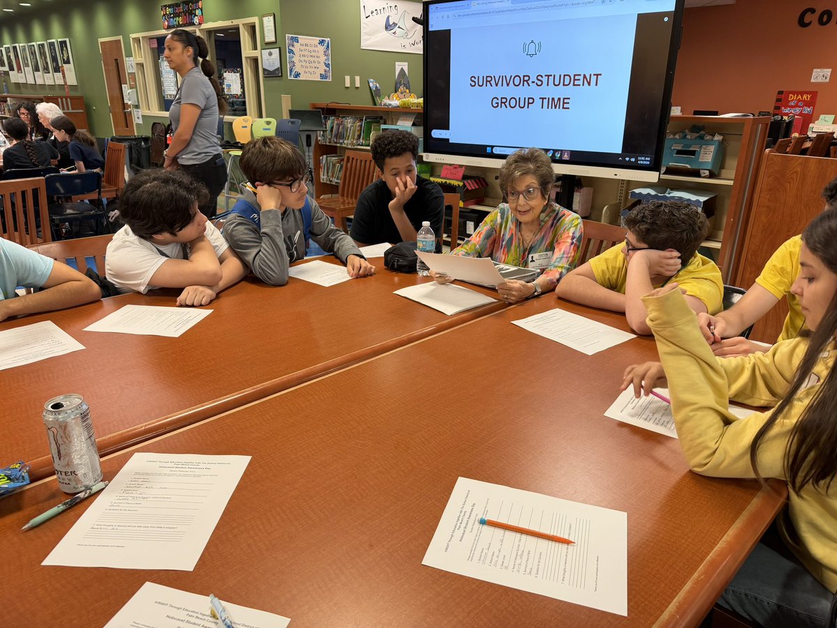 Holocaustpbc's tweet photo. Today’s Holocaust Student Awareness Day @palmspringsms was incredibly meaningful. The students were engaged, thoughtful, and open to learning.

Grateful for the opportunity to be part of such an impactful experience. https://t.co/NShYZuzOz0