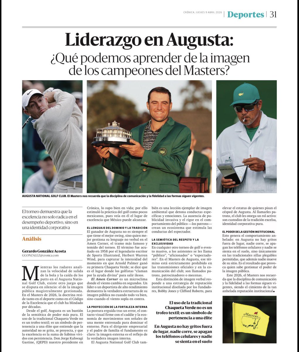 Retaniano's tweet photo. ¿Qué tiene que ver el #AmenCorner con el liderazgo empresarial? 
Hoy en @LaCronicaDeHoy, estrenamos La Imagen del Triunfo. Colaboración sobre maestría de la Imagen Pública en #Masters2026.
Del legado de Don Jorge Kahwagi a la autoridad de Carlos Ortiz. 
https://t.co/tEwcATsFjh https://t.co/HNnaIv5uOS