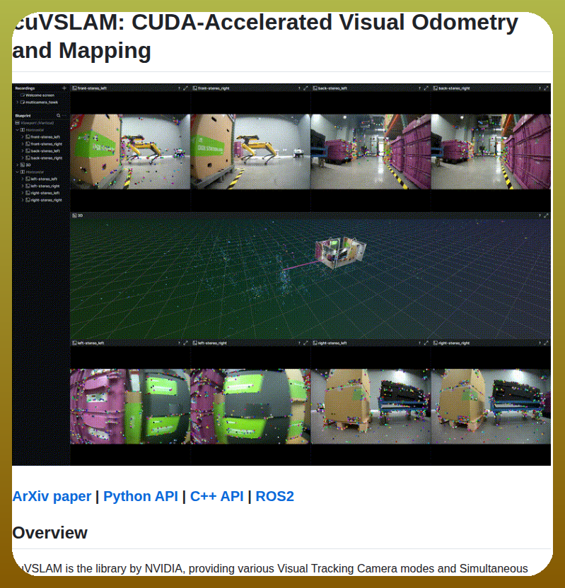 tom_doerr's tweet image. CUDA-accelerated visual SLAM for robotics

github.com/nvidia-isaac/c…