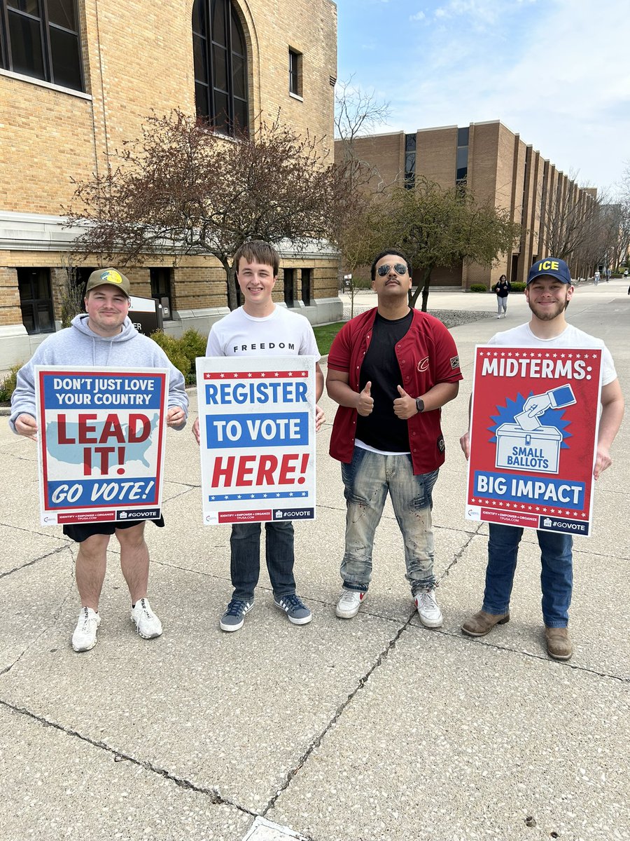 Had such a fun week with <a href="/tpusastudents/">TPUSA Students</a>!
🗳️ Voter registration drive at <a href="/KentState/">Kent State</a>!
🍼 Abortion discussion table at <a href="/OhioStateATI/">Ohio State ATI</a>
🔥 Inaugural chapter meeting at <a href="/Ashland_Univ/">Ashland University</a>
🤣 <a href="/alexstein99/">Alex Stein #99</a> promo at <a href="/bgsu/">Bowling Green State University</a>

<a href="/TPUSA/">Turning Point USA</a> | #ForCharlie