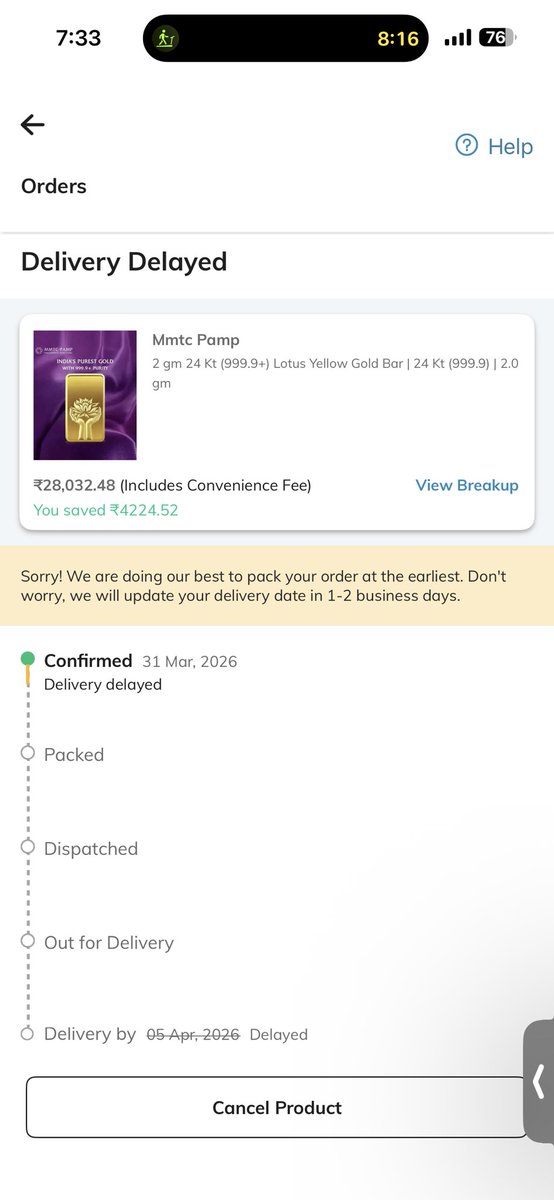 BuzzLighty90401's tweet photo. @AJIOLife even after multiple communication and complaints, still my order is stuck. pathetic service. Kindly look into this. https://t.co/EO7dkDwnX2