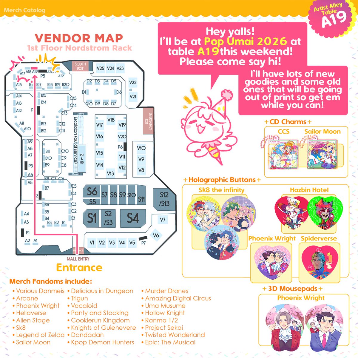 frantabul0sa's tweet photo. Pop Umai catalog time!
I'll be at @pop_umai this weekend with even more new merch because I don't sleep! Come say hi and join our crk stamp rally! See you there! Part 1/3

#TGCF #cookierunkingdom #apothecarydiaries #aceattourney #kpdh #tgcf #sk8 https://t.co/8aY2IUqGfO