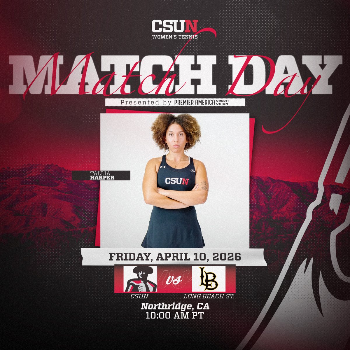 Looking for win # 3⃣ in a row! Big West match against the Beach!
🆚 Long Beach State
⏰ 10:00 A.M.
📍 Matador Tennis Complex