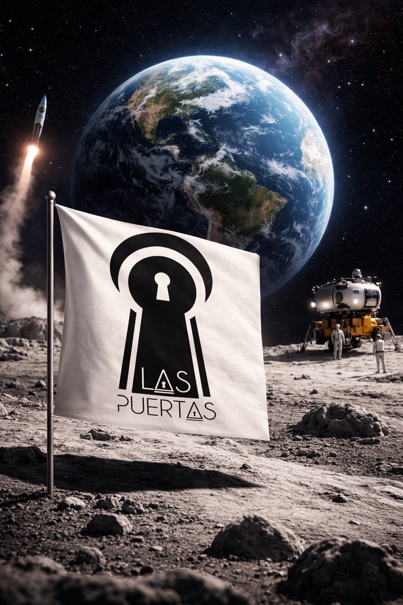 LASPUERTASART's tweet photo. Sobre la inmensidad de la #luna, nuestro símbolo mira hacia lo imposible como si ya fuera destino. 🌕🚀
#LASPUERTAS también habita los sueños que parecen lejanos: la exploración, la visión y la capacidad humana de abrir nuevos horizontes.

✨ Del #arte al infinito. https://t.co/zrRppgookg