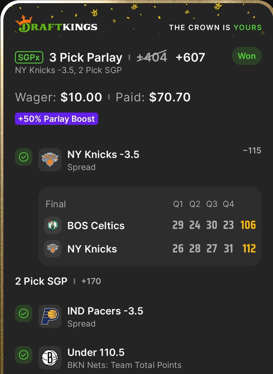 JohnMcDFS's tweet photo. ✅️ hit this 3 leg tonight https://t.co/4OyKUrDNEY