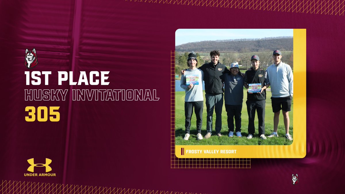 Congratulation the the men's golf team today for taking 1st place in the Husky Invitational at Frosty Valley Resort.