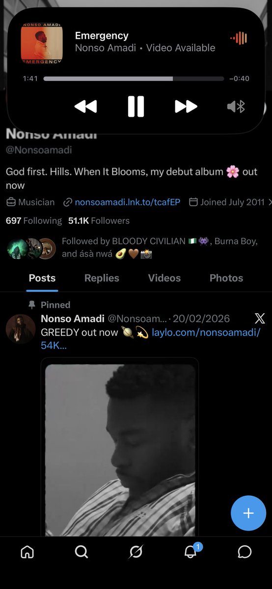 Zaydan_25's tweet photo. @Nonsoamadi  The fact that i have been a day 1 fan of your music since Alone EP, not once have you dropped any bad song.
luv you man, this old classic just played rn and it brought back memories.❤️ https://t.co/nmesJFbYY3