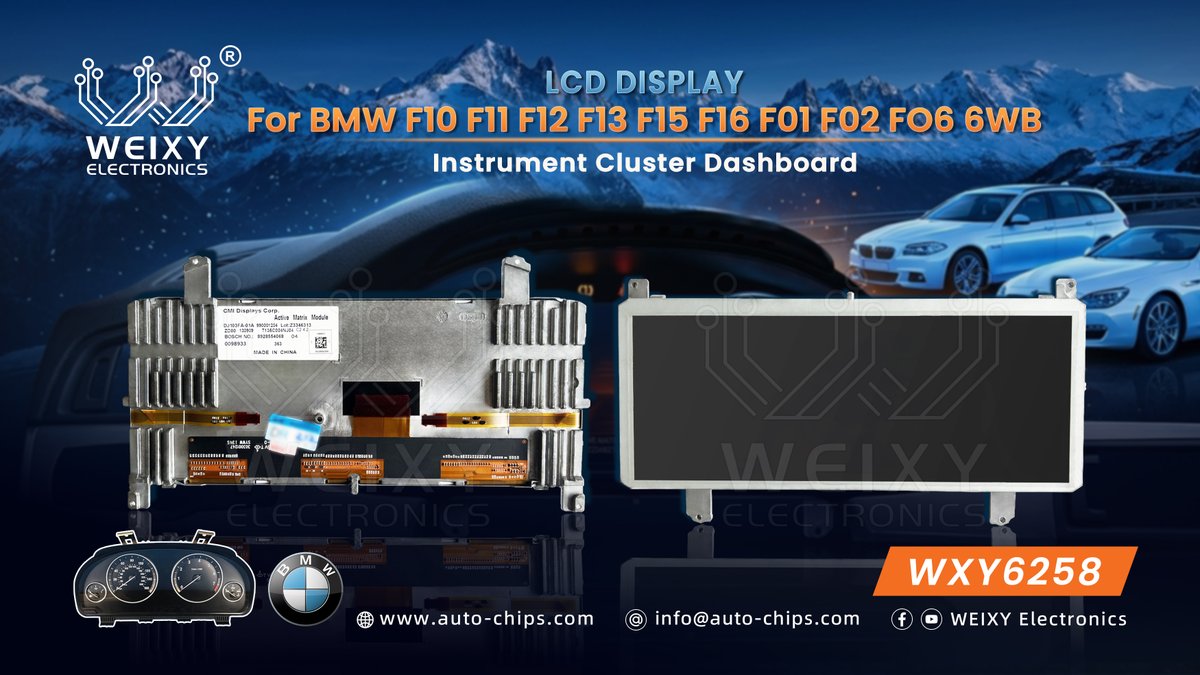 WeixyE's tweet photo. LCD Display For BMW F10 F11 F12 F13 F15 F16 F01 F02 F06 6WB Instrument Cluster Dashboard
Click to buy👉: https://t.co/xU8ZgGg4nN
-------- Contact us if you need --------
WhatsApp: +86 136 8255 7146
E-mail: sales6@auto-chips.com https://t.co/4kZuGH7K03