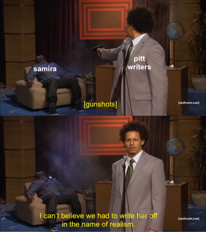 emmy is mad at da pitt ✍️ tweet media